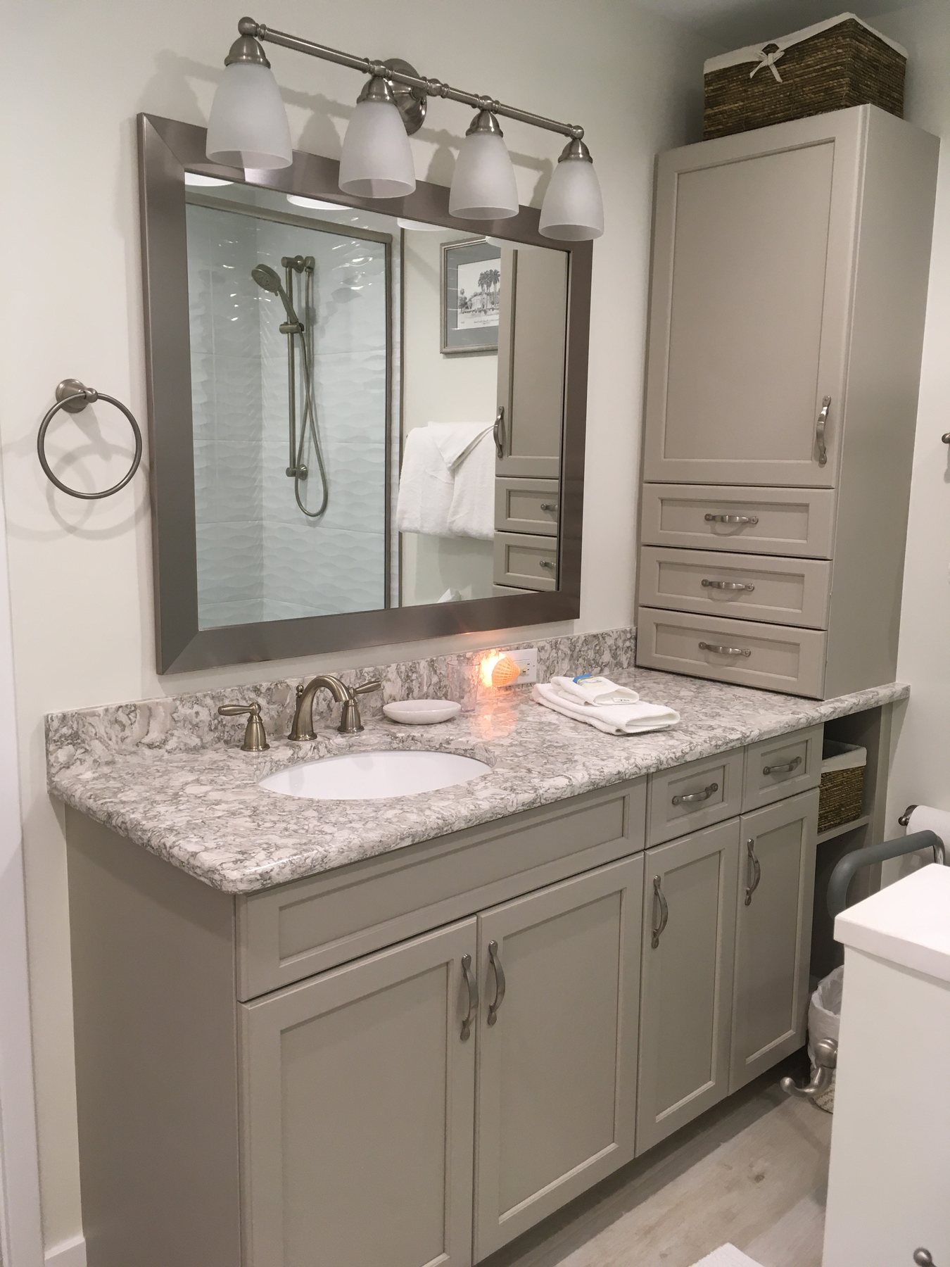 Primary bath vanity and cabinetry
