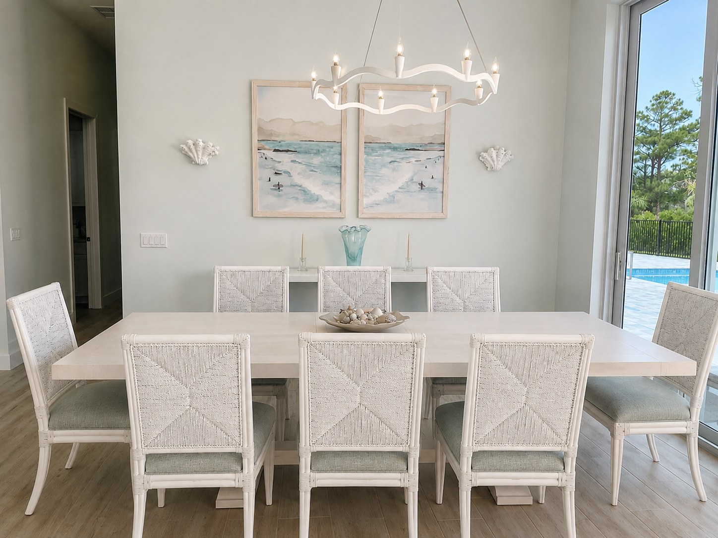 Coastal dining room built, designed, and furnished by Seaboard