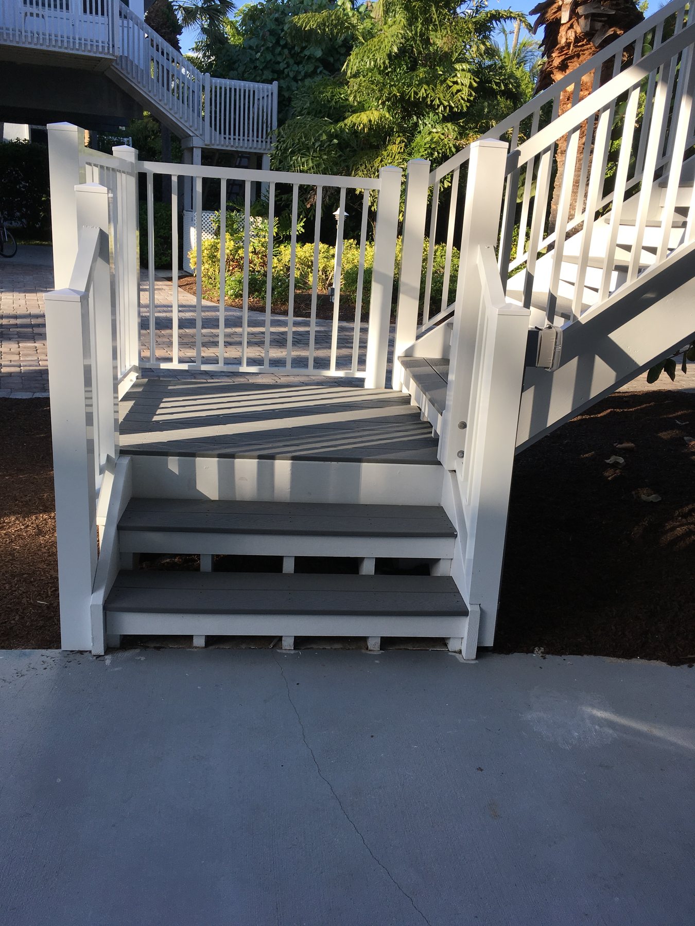 Completed exterior entry stair