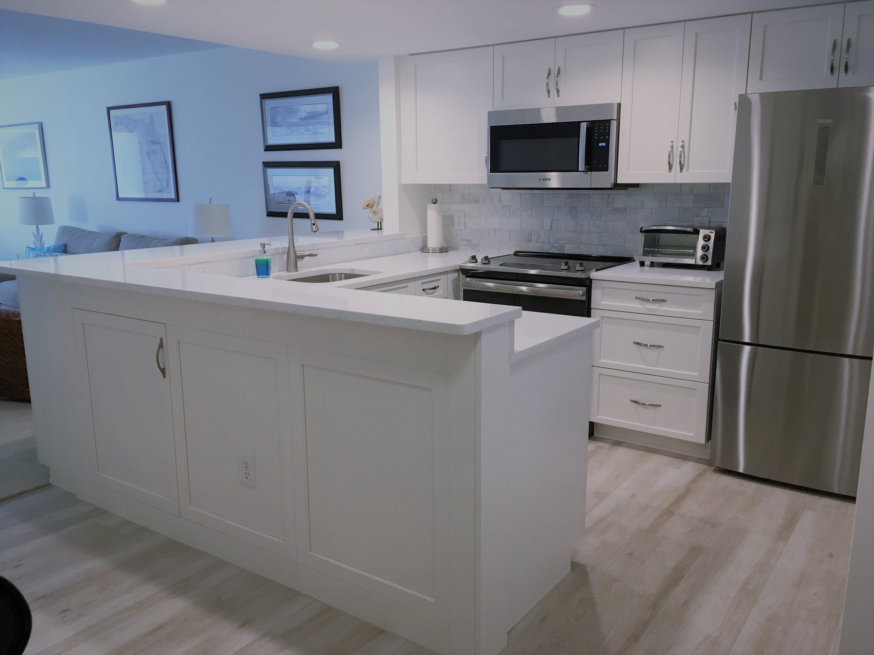 Completed custom cabinetry