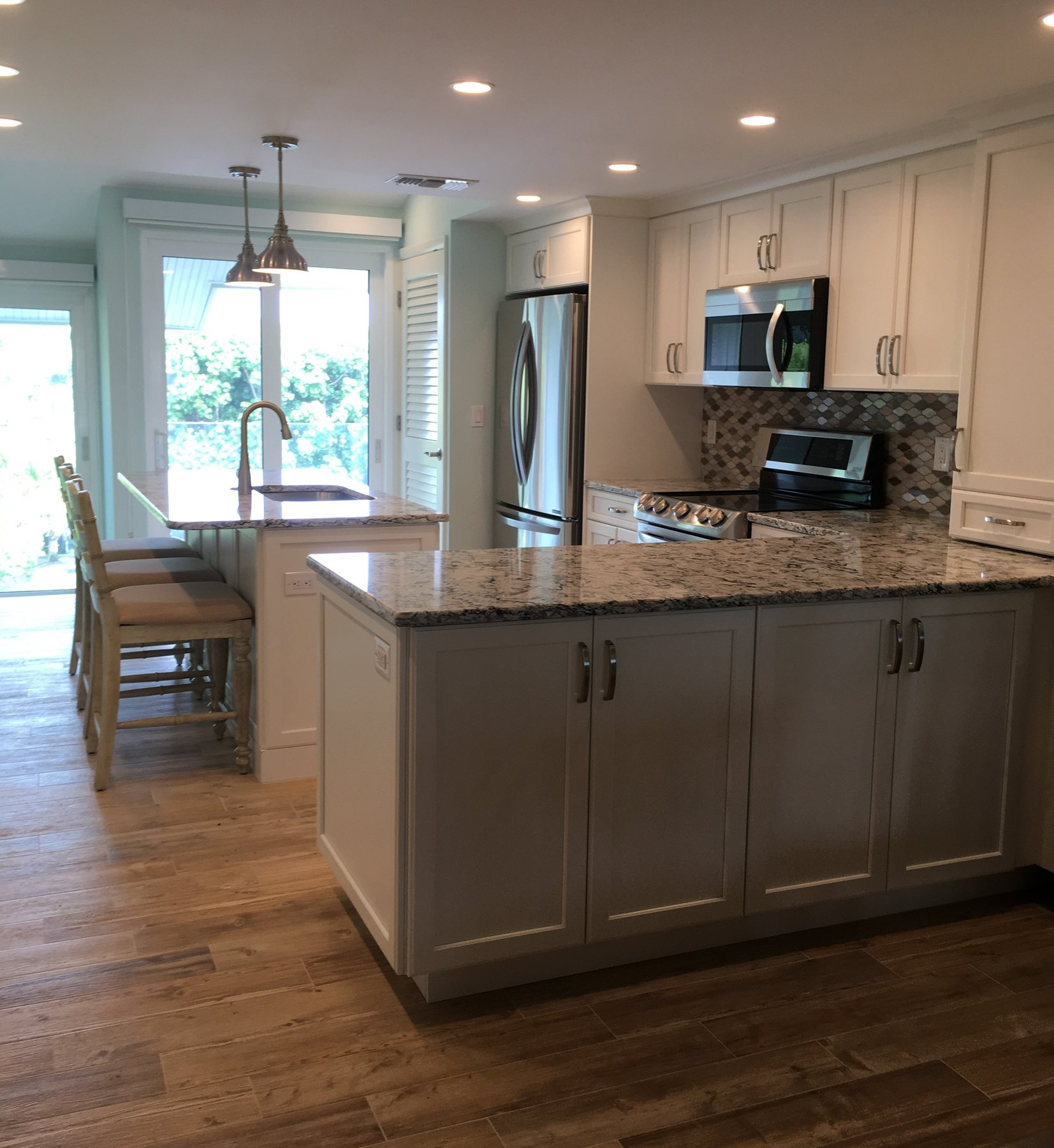 Completed kitchen and island